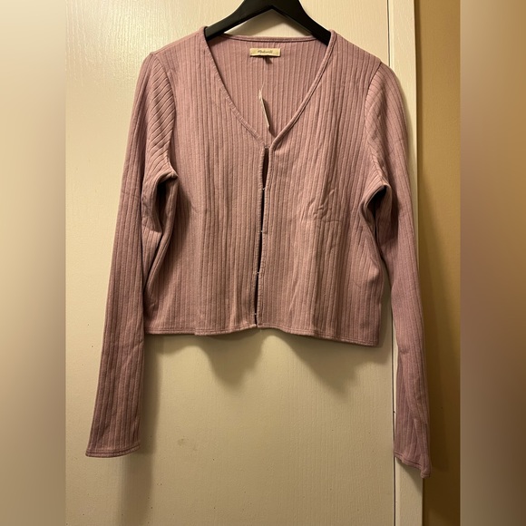 NWT Size XL Madewell Ribbed Cropped Cardigan - Picture 6 of 8